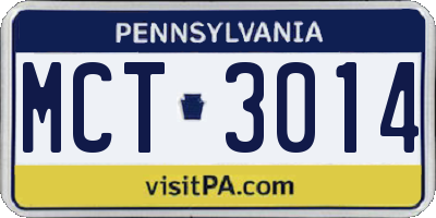 PA license plate MCT3014