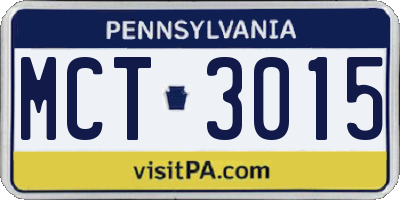 PA license plate MCT3015