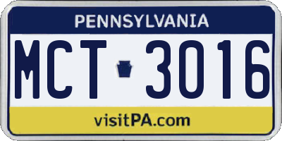 PA license plate MCT3016