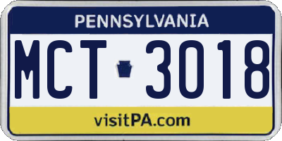 PA license plate MCT3018
