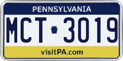 PA license plate MCT3019