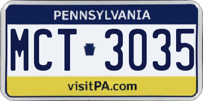 PA license plate MCT3035