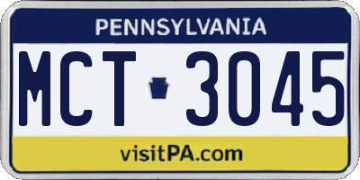 PA license plate MCT3045