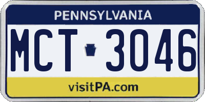 PA license plate MCT3046