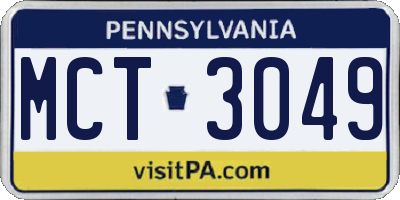 PA license plate MCT3049