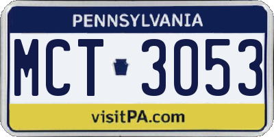 PA license plate MCT3053