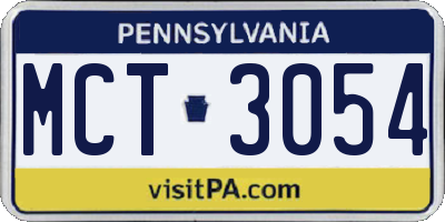 PA license plate MCT3054