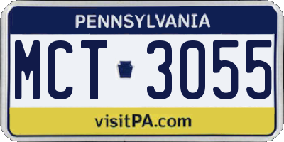 PA license plate MCT3055