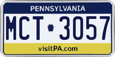 PA license plate MCT3057