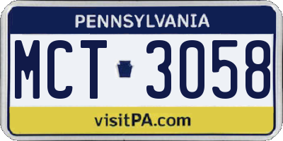 PA license plate MCT3058
