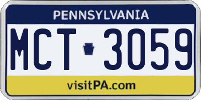 PA license plate MCT3059