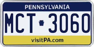 PA license plate MCT3060