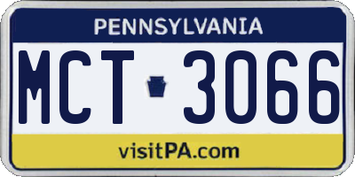 PA license plate MCT3066