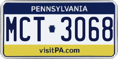 PA license plate MCT3068