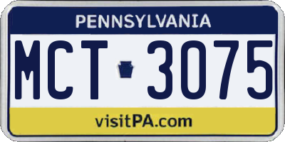 PA license plate MCT3075
