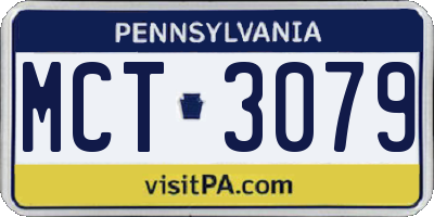 PA license plate MCT3079