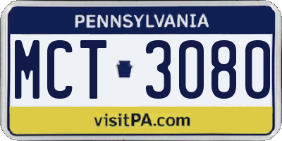 PA license plate MCT3080