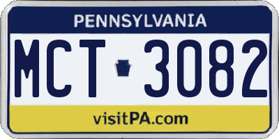 PA license plate MCT3082
