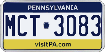 PA license plate MCT3083