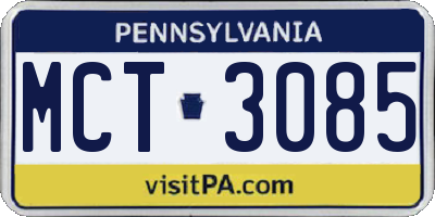 PA license plate MCT3085