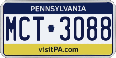 PA license plate MCT3088