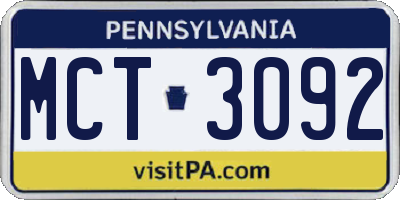 PA license plate MCT3092