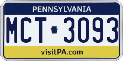 PA license plate MCT3093