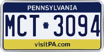 PA license plate MCT3094