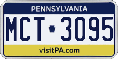 PA license plate MCT3095