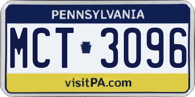 PA license plate MCT3096