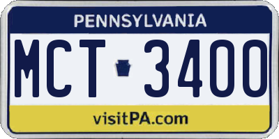 PA license plate MCT3400