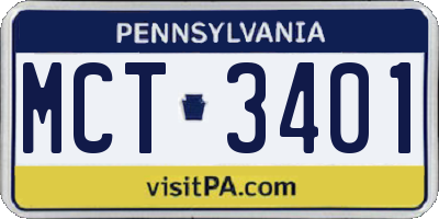 PA license plate MCT3401