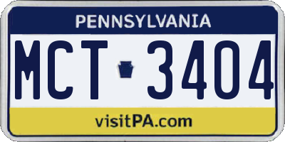 PA license plate MCT3404