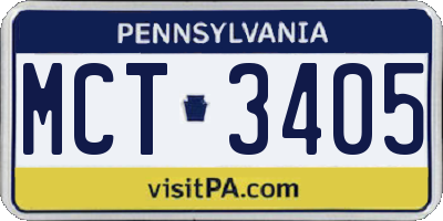 PA license plate MCT3405