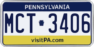PA license plate MCT3406