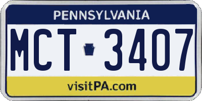 PA license plate MCT3407