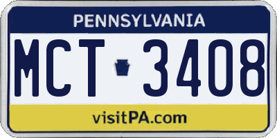 PA license plate MCT3408