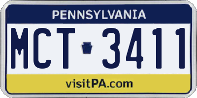 PA license plate MCT3411