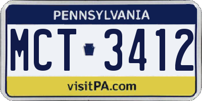 PA license plate MCT3412