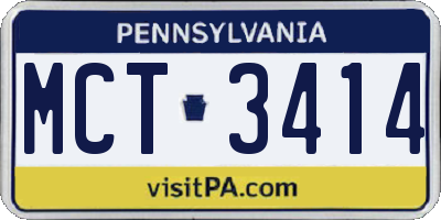 PA license plate MCT3414