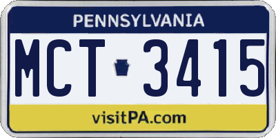 PA license plate MCT3415