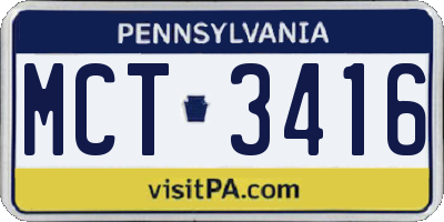 PA license plate MCT3416