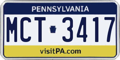 PA license plate MCT3417