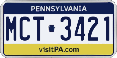 PA license plate MCT3421