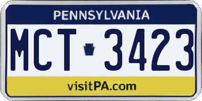 PA license plate MCT3423