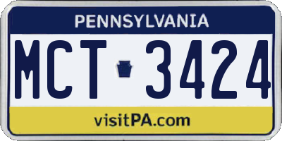 PA license plate MCT3424