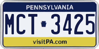 PA license plate MCT3425