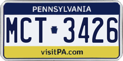 PA license plate MCT3426
