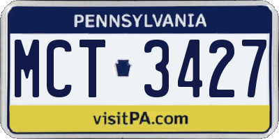 PA license plate MCT3427