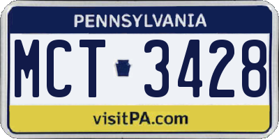 PA license plate MCT3428